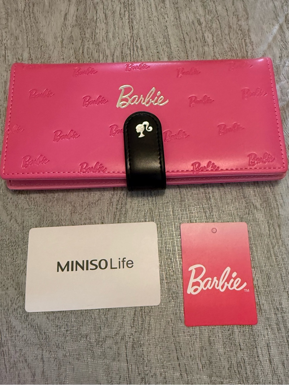 MINISO x Barbie Hot Pink Embossed Long Bifold Wallet